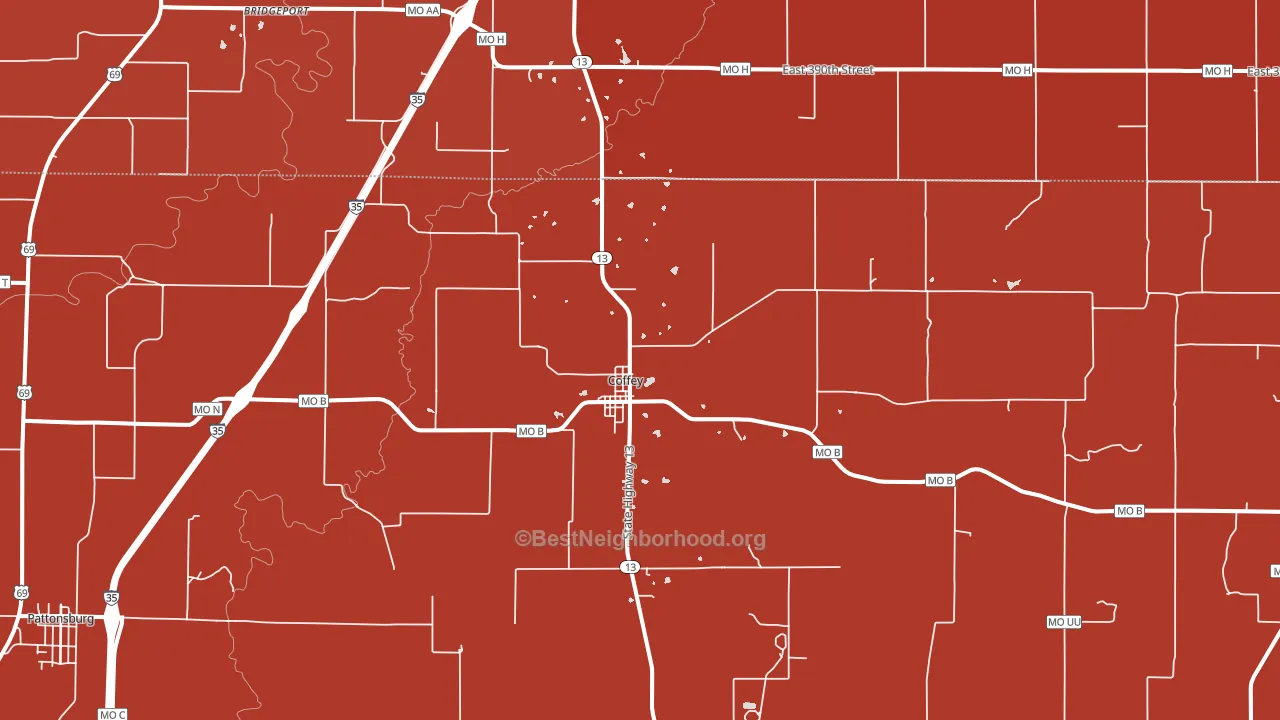 Coffey, MO block-group political-lean map