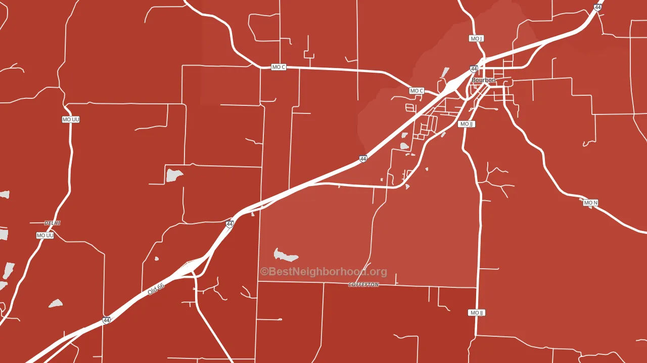 Coffeyton, MO block-group political-lean map