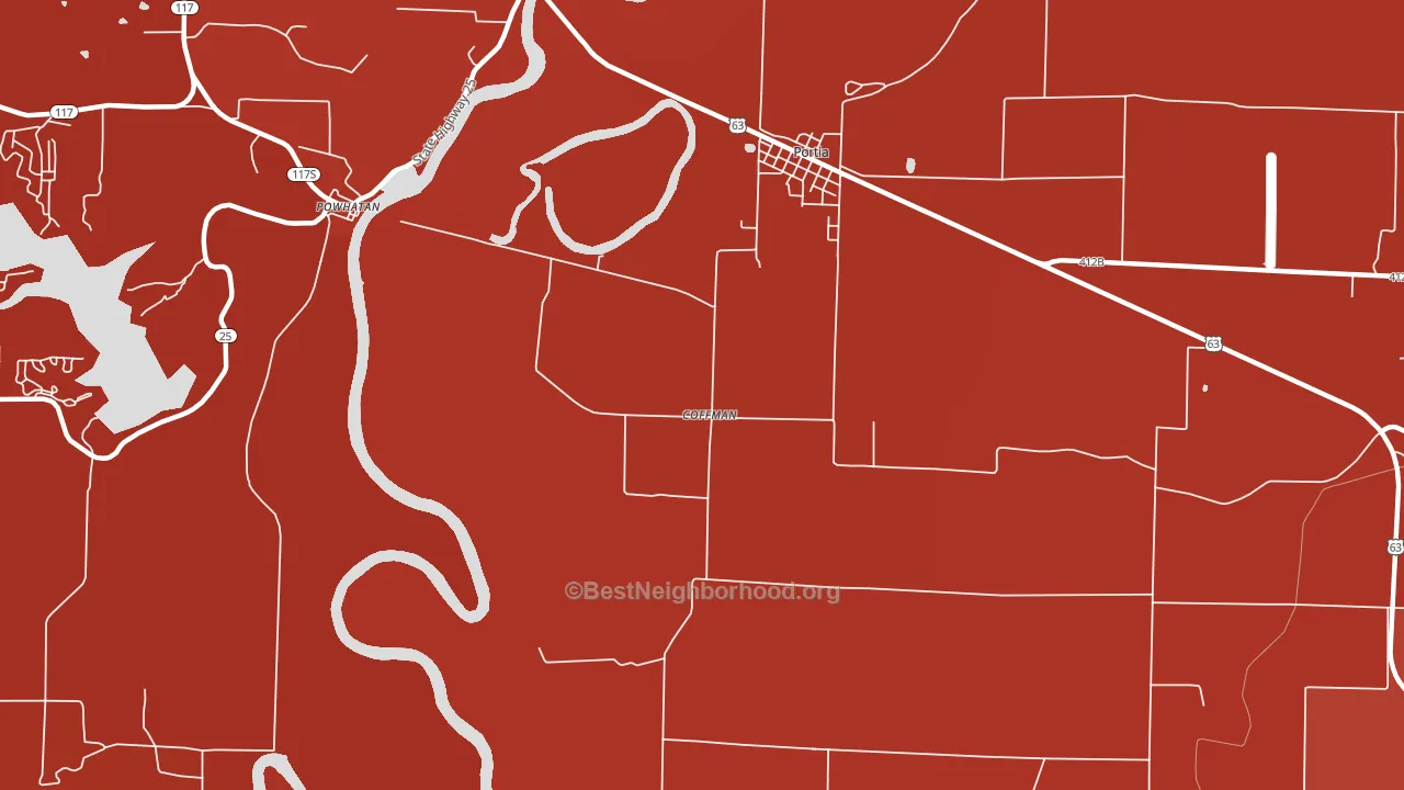 Coffman, AR block-group political-lean map