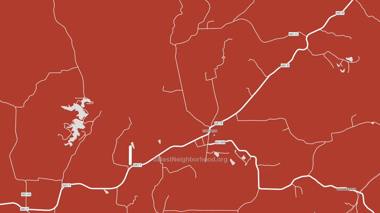 Coffman, MO block-group political-lean map