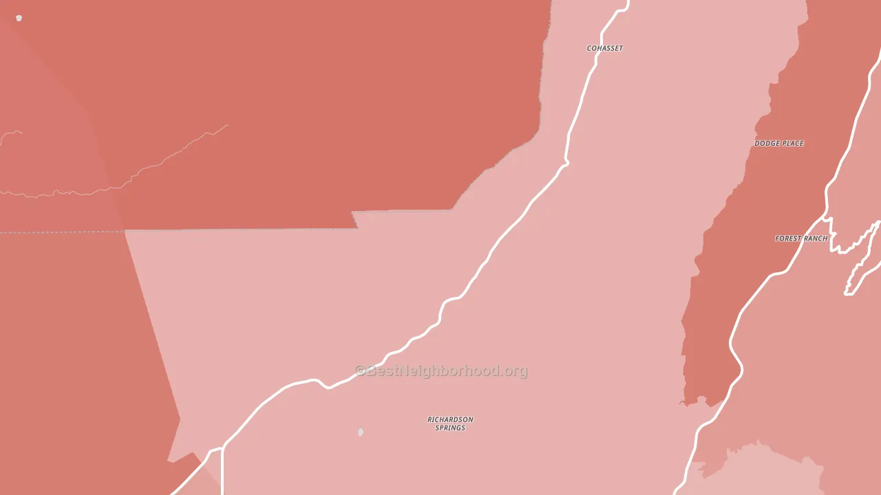 Cohasset, CA block-group political-lean map