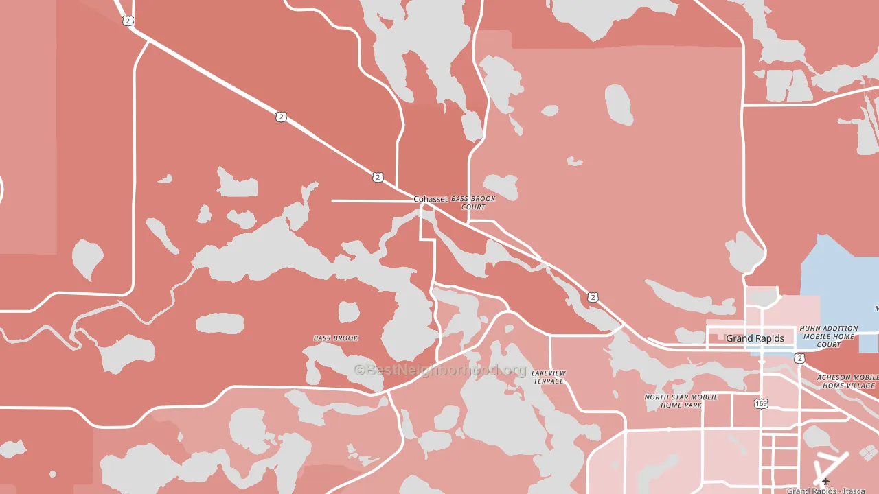 Cohasset, MN block-group political-lean map