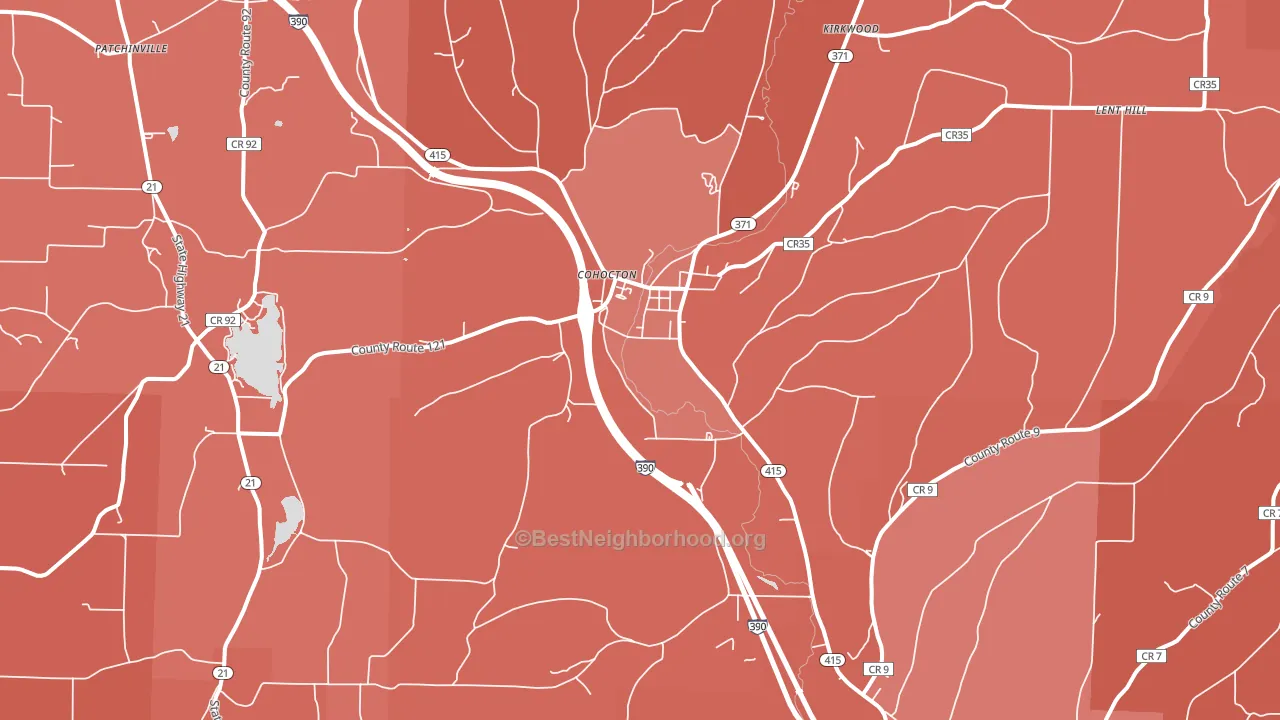 Cohocton, NY block-group political-lean map
