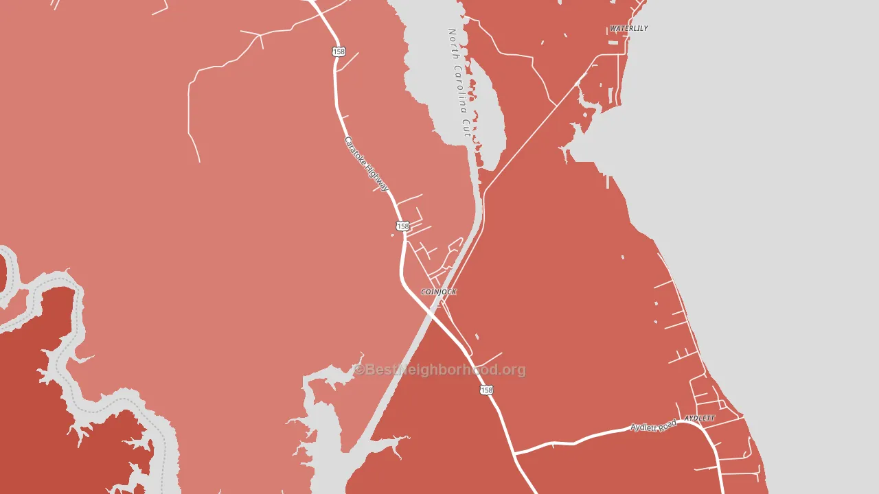 Coinjock, NC block-group political-lean map