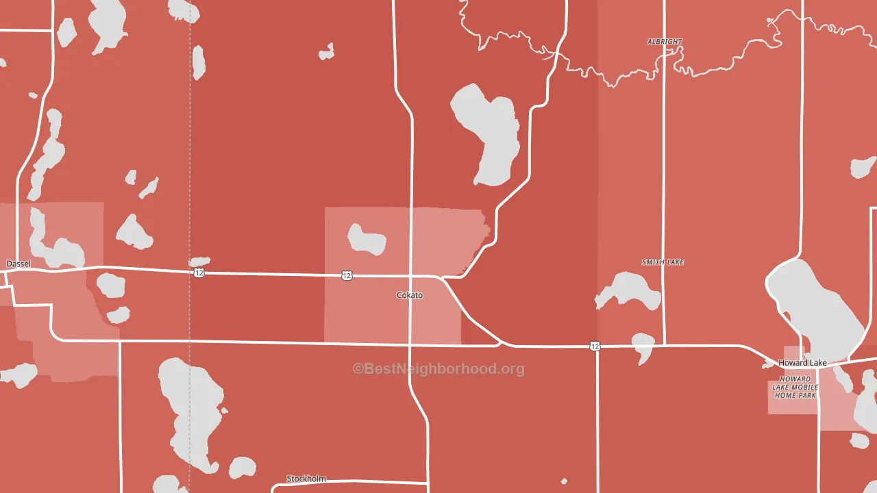 Cokato, MN block-group political-lean map