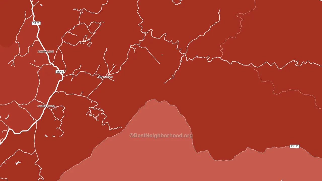 Cokercreek, TN block-group political-lean map