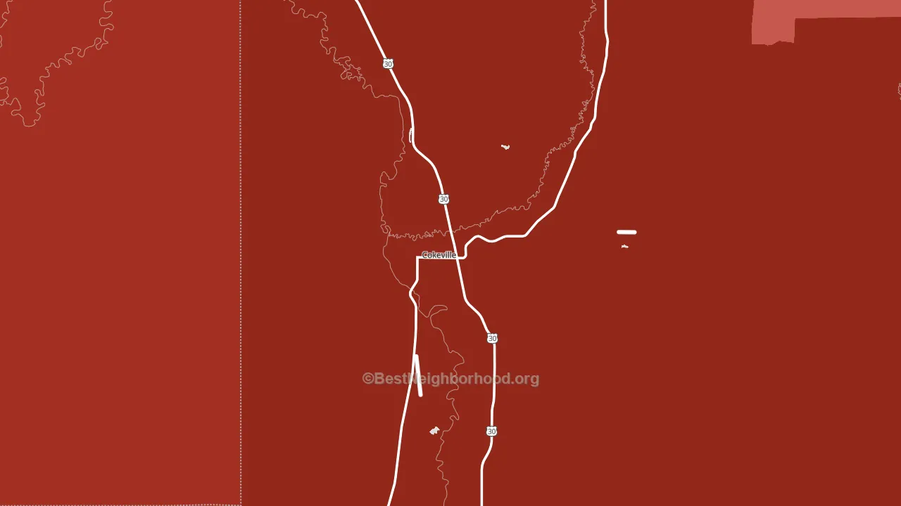Cokeville, WY block-group political-lean map