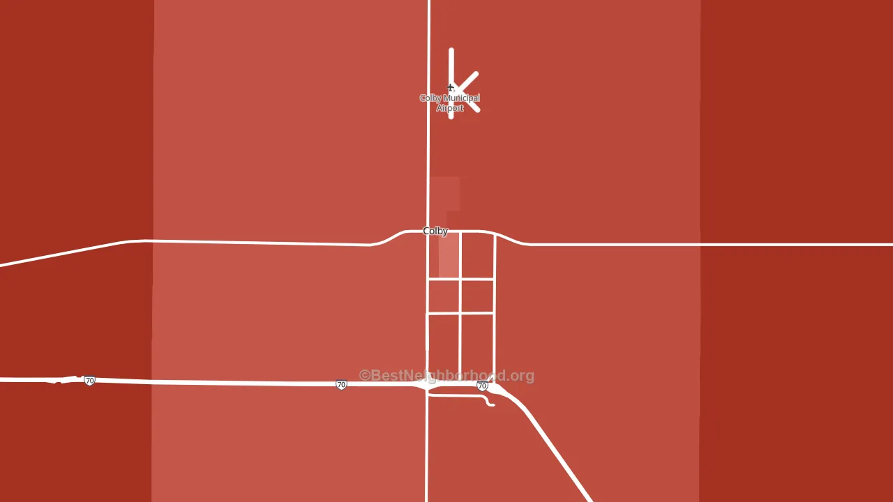 Colby, KS block-group political-lean map
