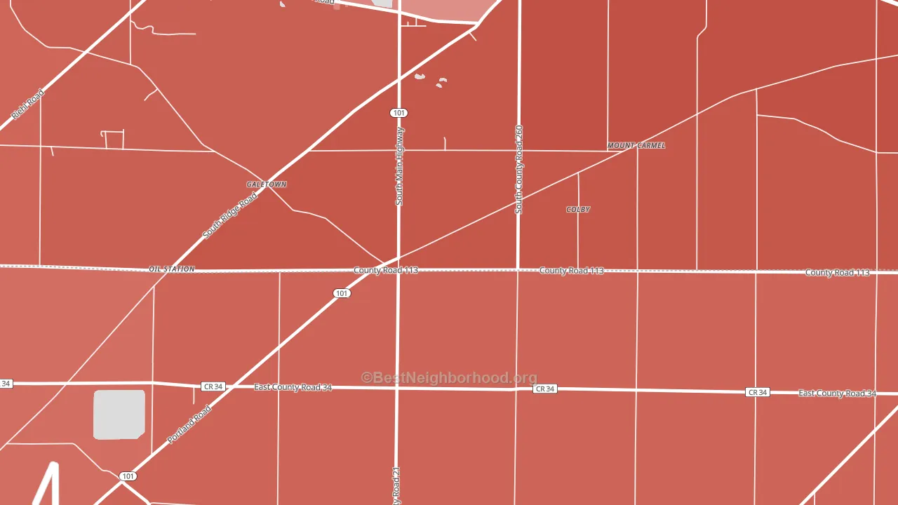 Colby, OH block-group political-lean map