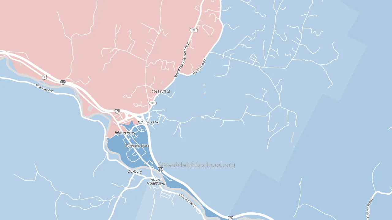 Colbyville, VT block-group political-lean map