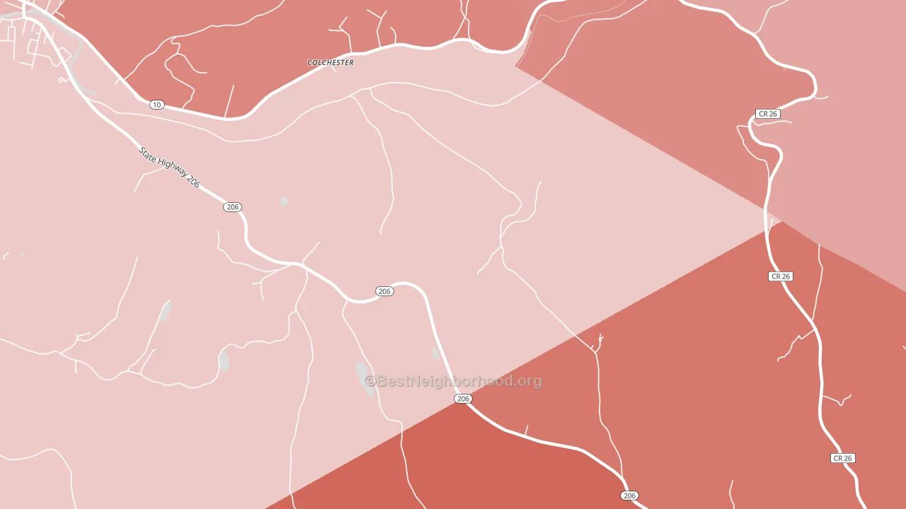 Colchester, NY block-group political-lean map