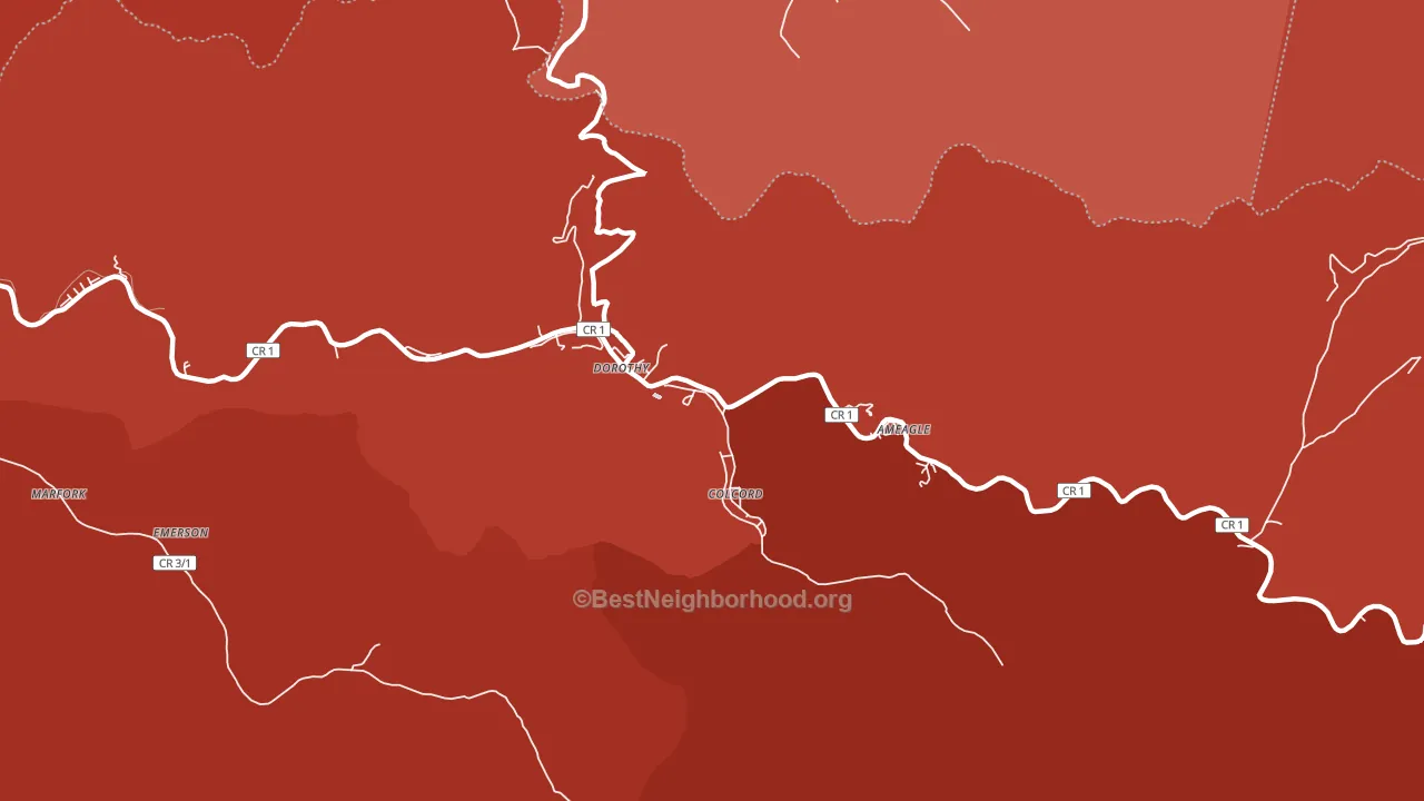 Colcord, WV block-group political-lean map
