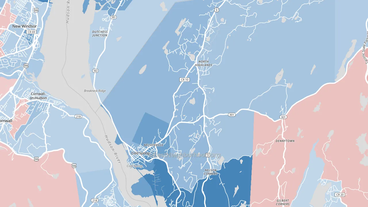 Cold Spring, NY block-group political-lean map