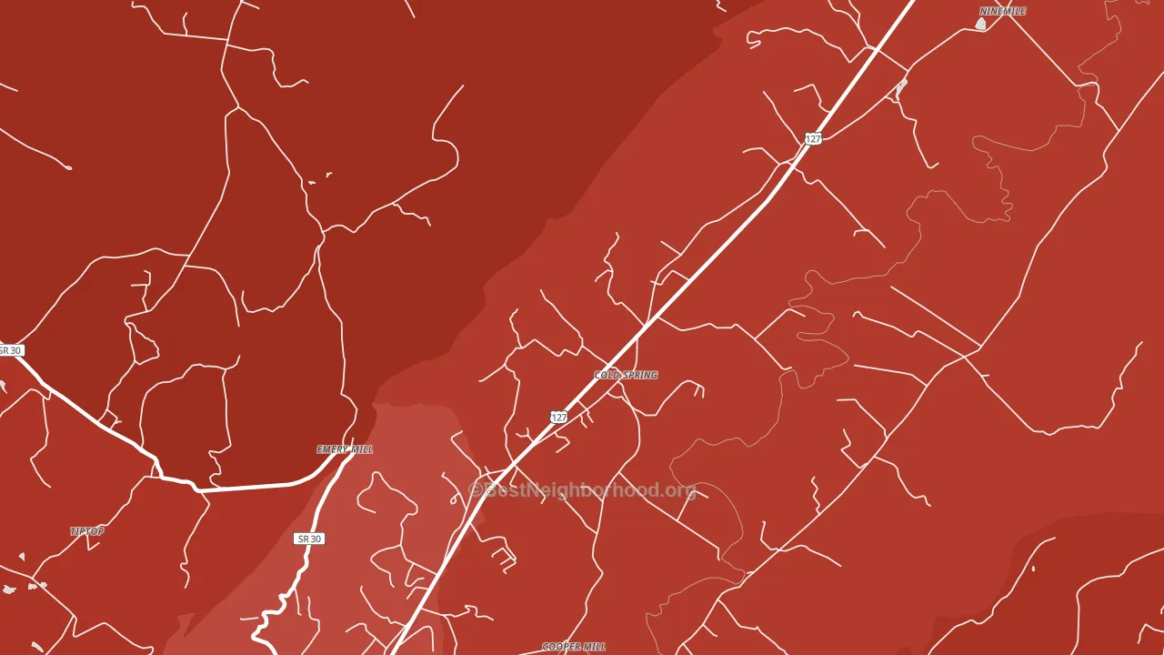 Cold Spring, TN block-group political-lean map