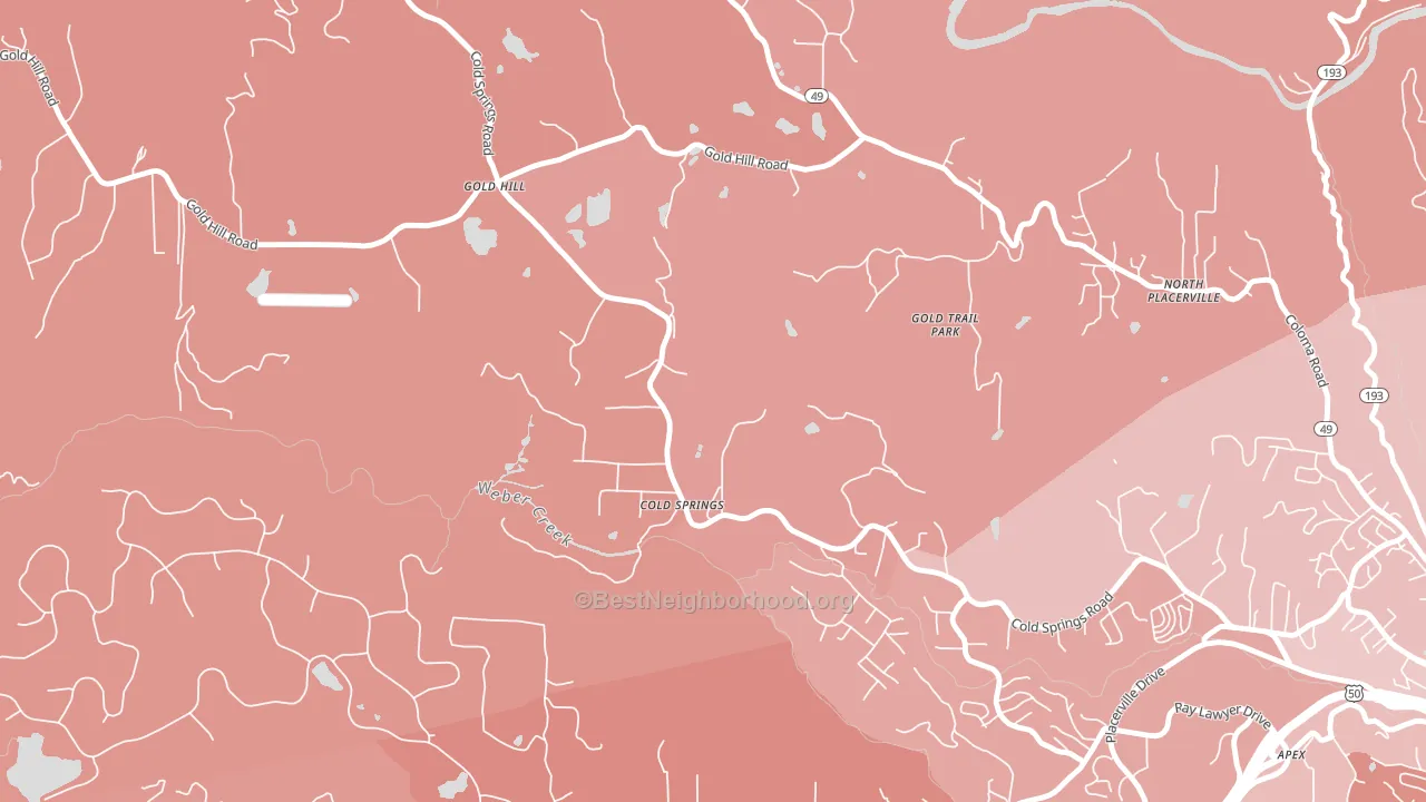 Cold Springs, CA block-group political-lean map