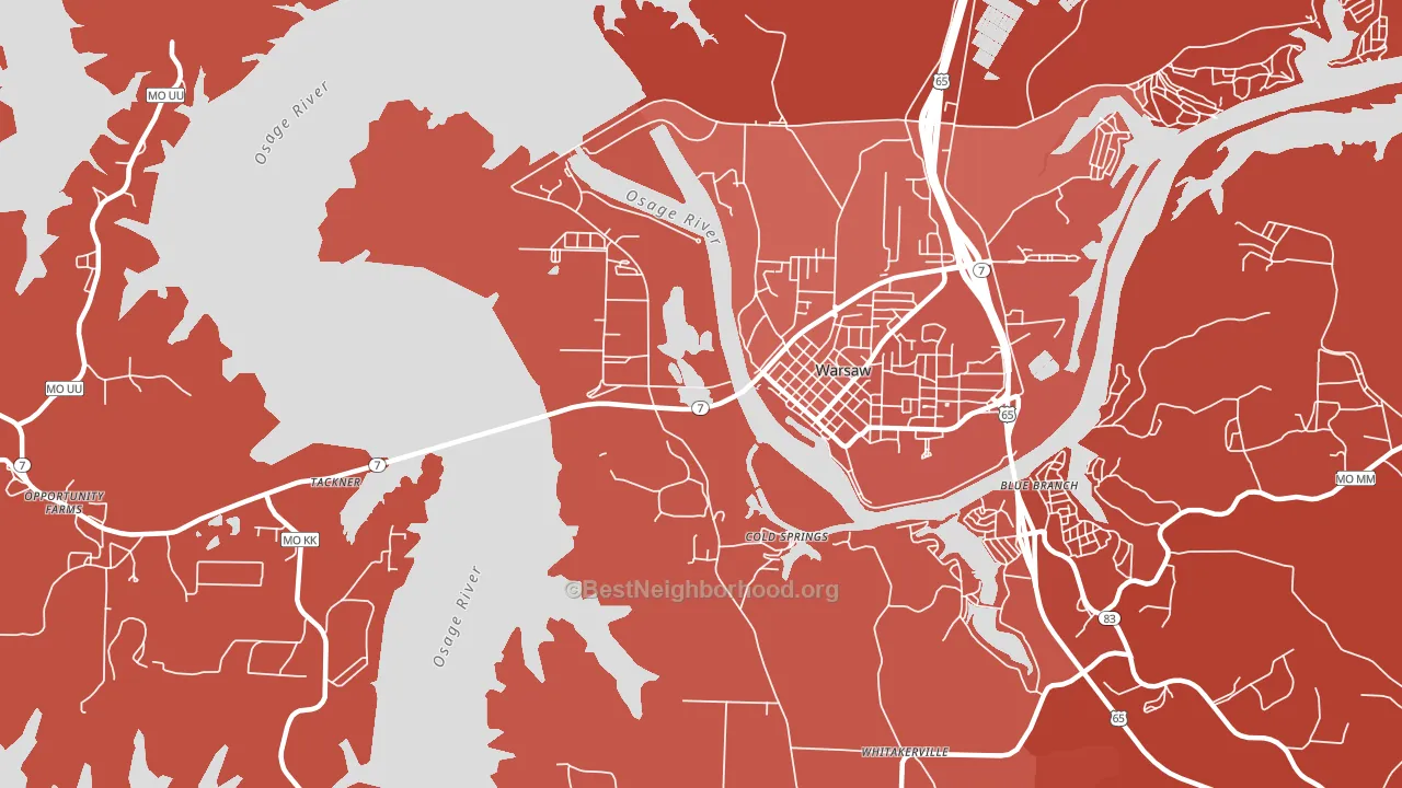 Cold Springs, MO block-group political-lean map