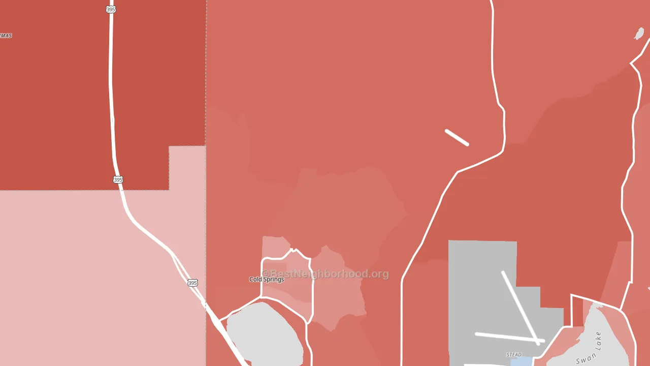 Cold Springs, NV block-group political-lean map