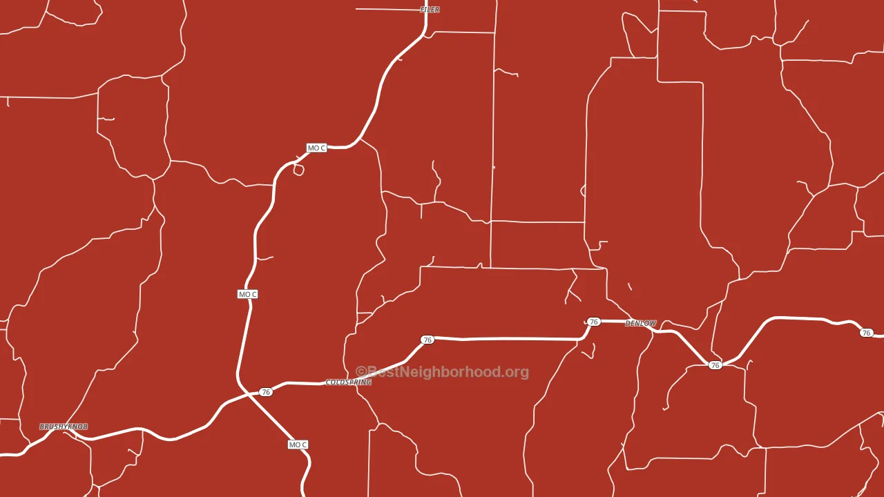 Coldspring, MO block-group political-lean map