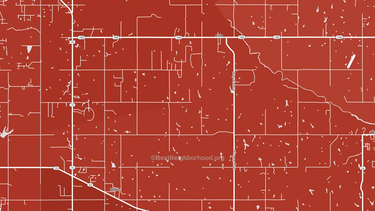 Cole, OK block-group political-lean map