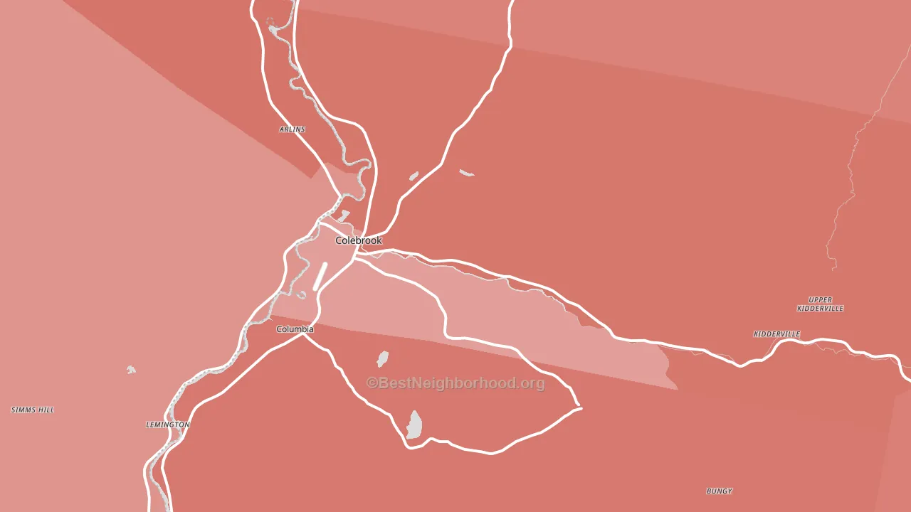 Colebrook, NH block-group political-lean map