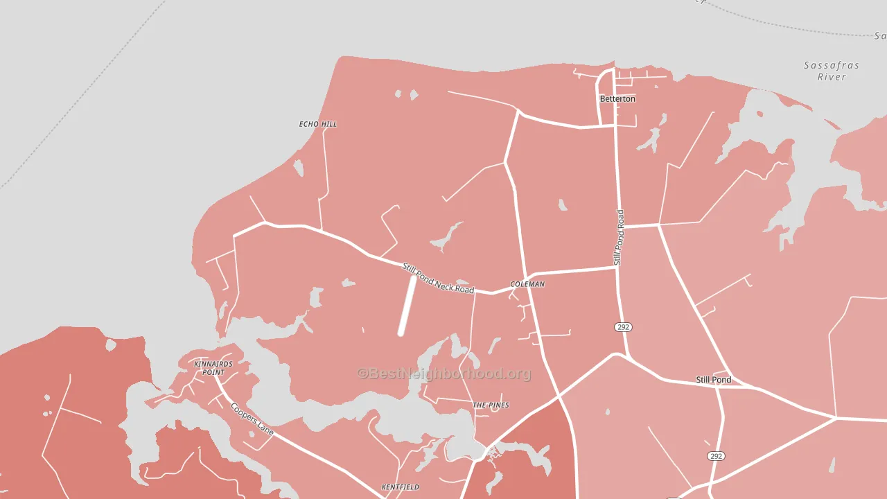Coleman, MD block-group political-lean map