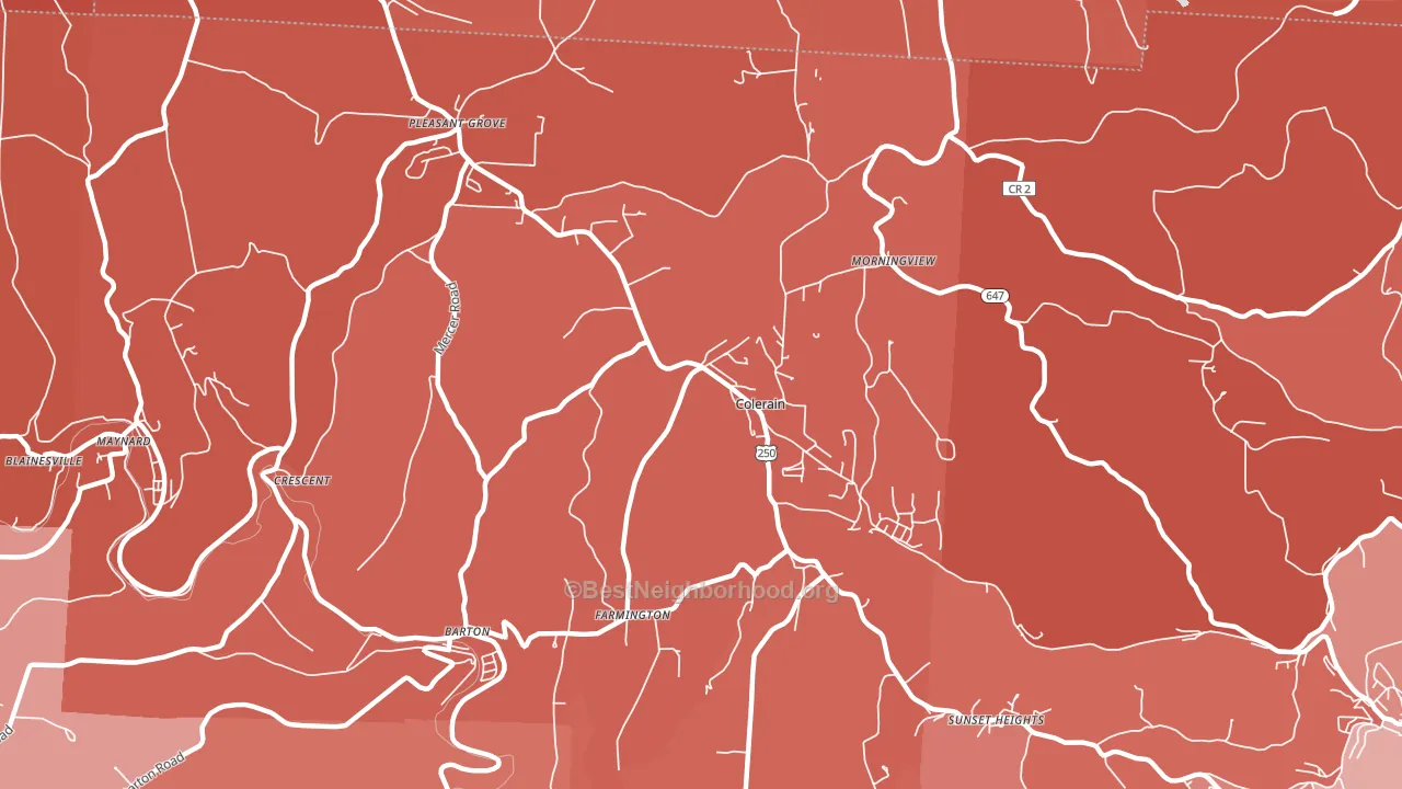Colerain, OH block-group political-lean map