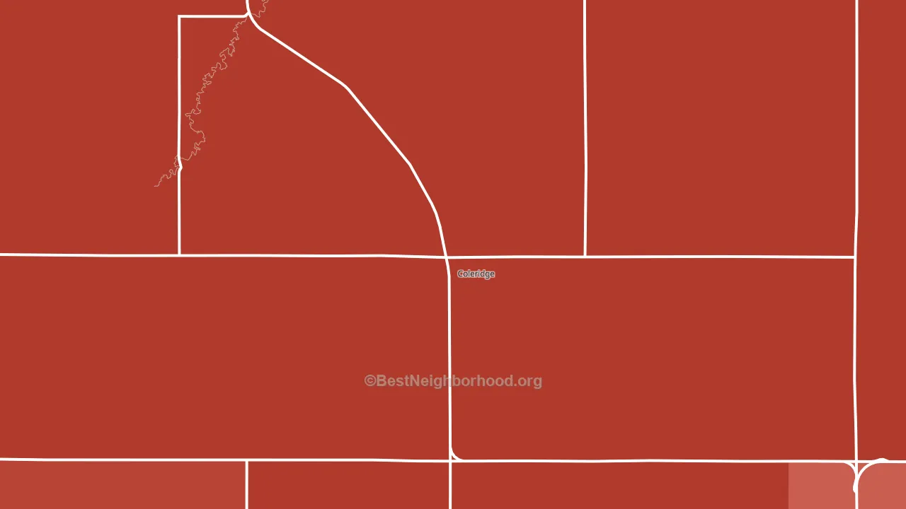 Coleridge, NE block-group political-lean map
