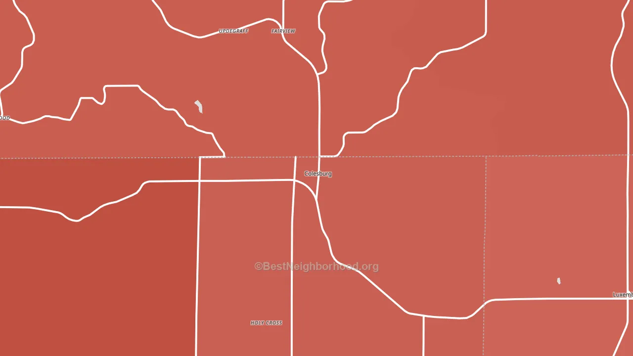 Colesburg, IA block-group political-lean map