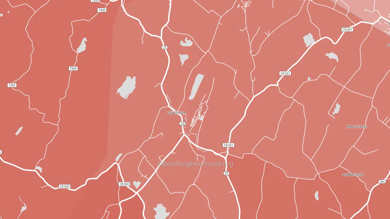 Colesville, NJ block-group political-lean map