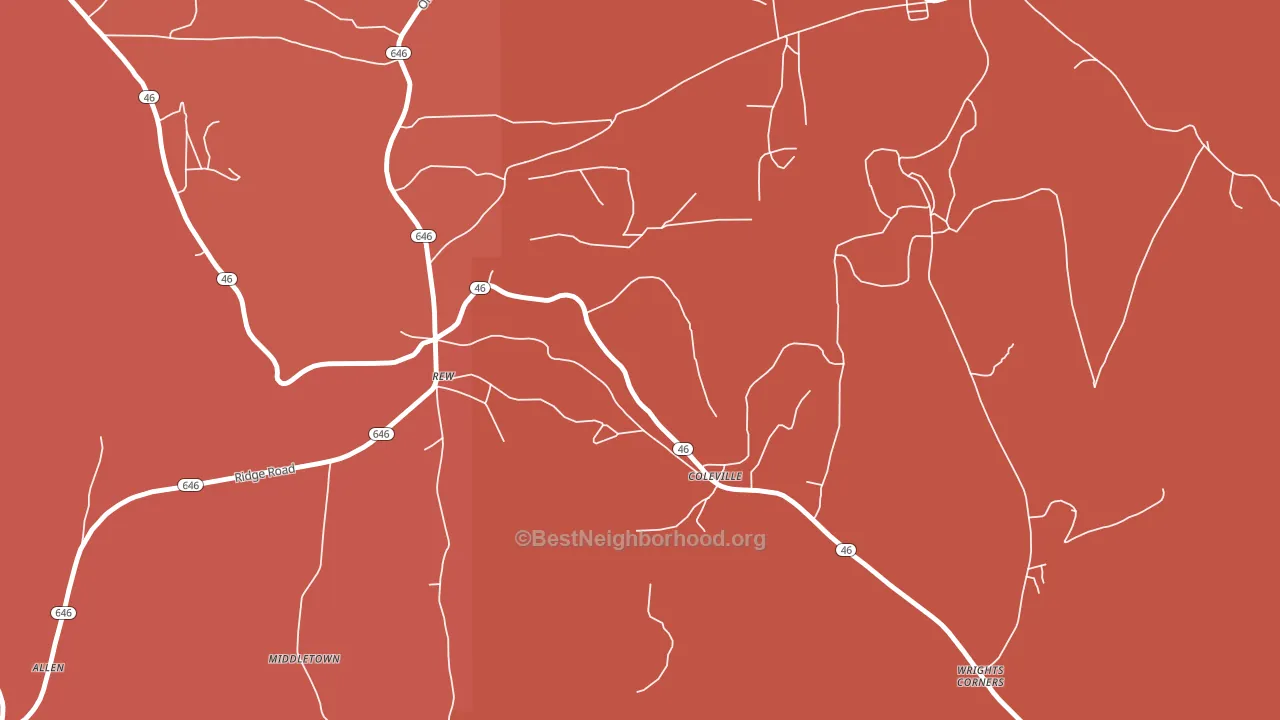 Coleville, PA block-group political-lean map