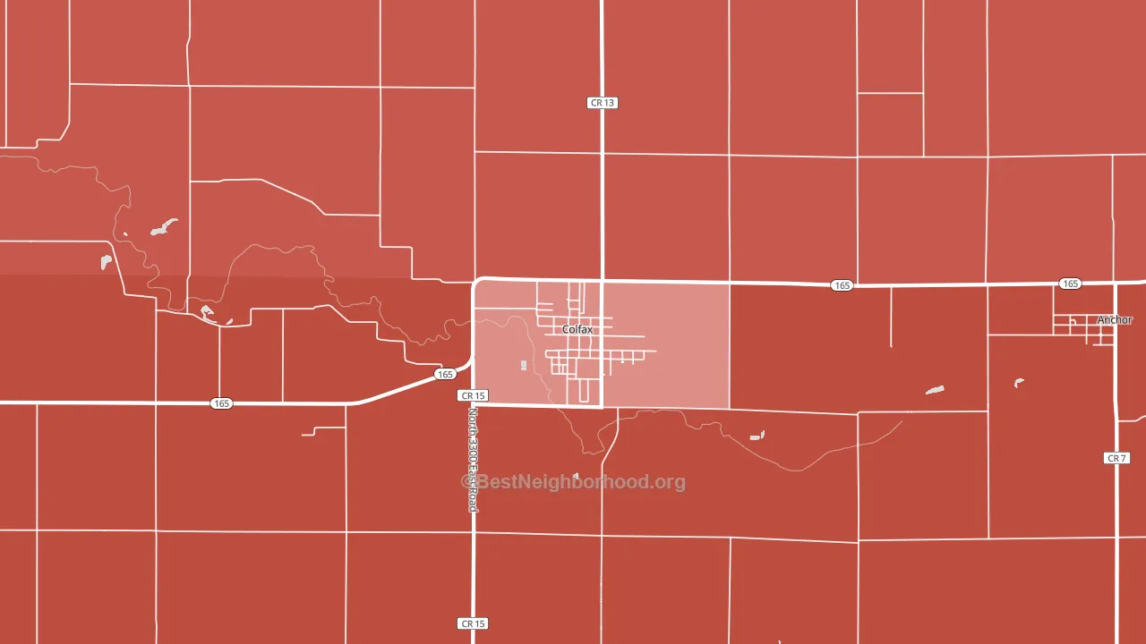 Colfax, IL block-group political-lean map