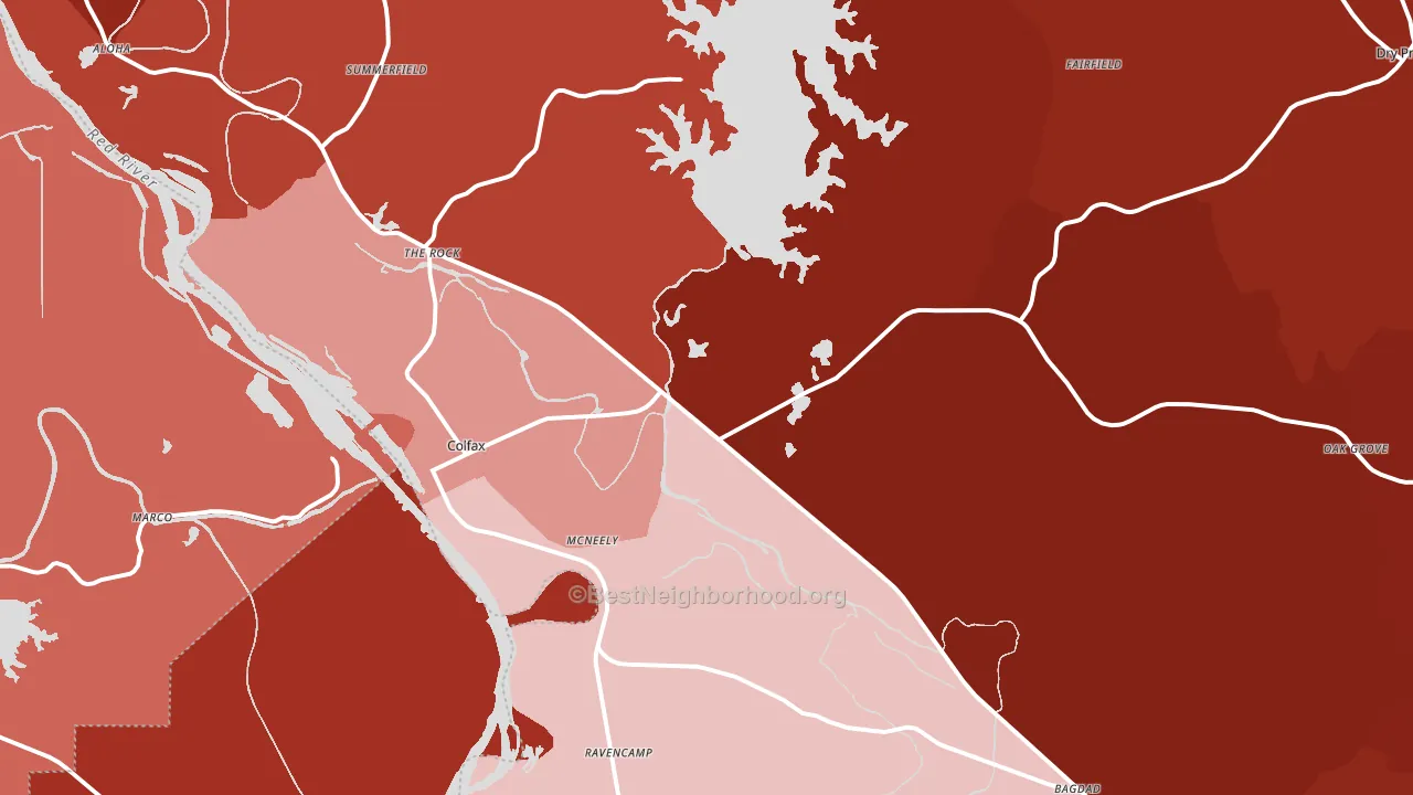 Colfax, LA block-group political-lean map