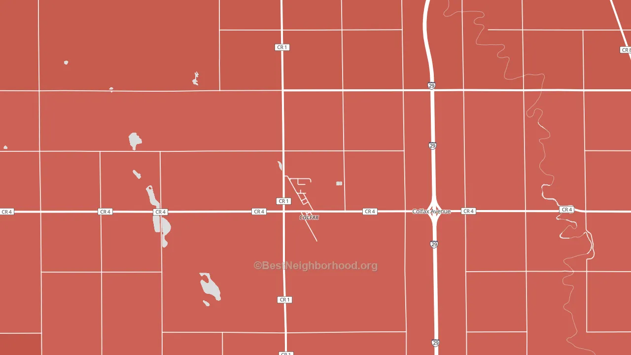 Colfax, ND block-group political-lean map