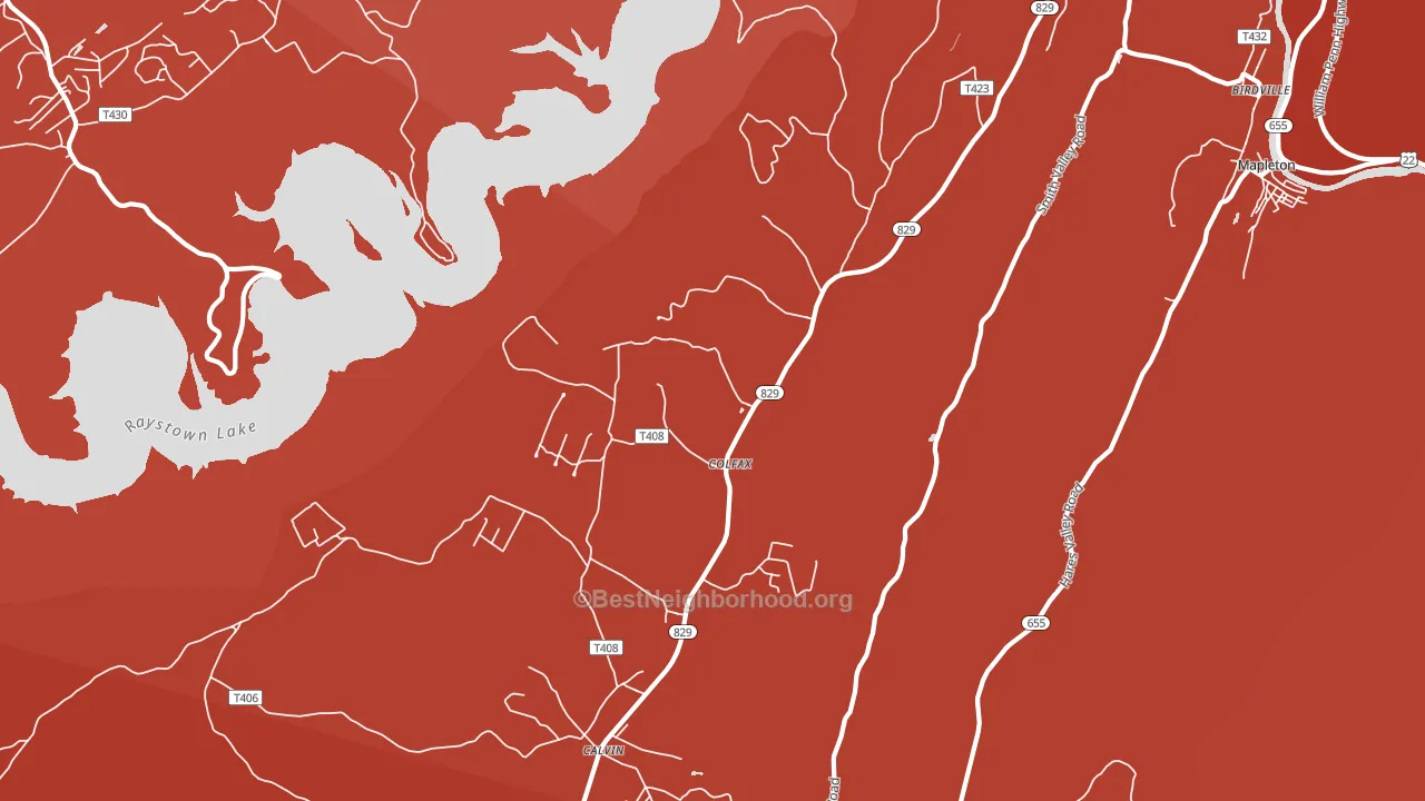 Colfax, PA block-group political-lean map