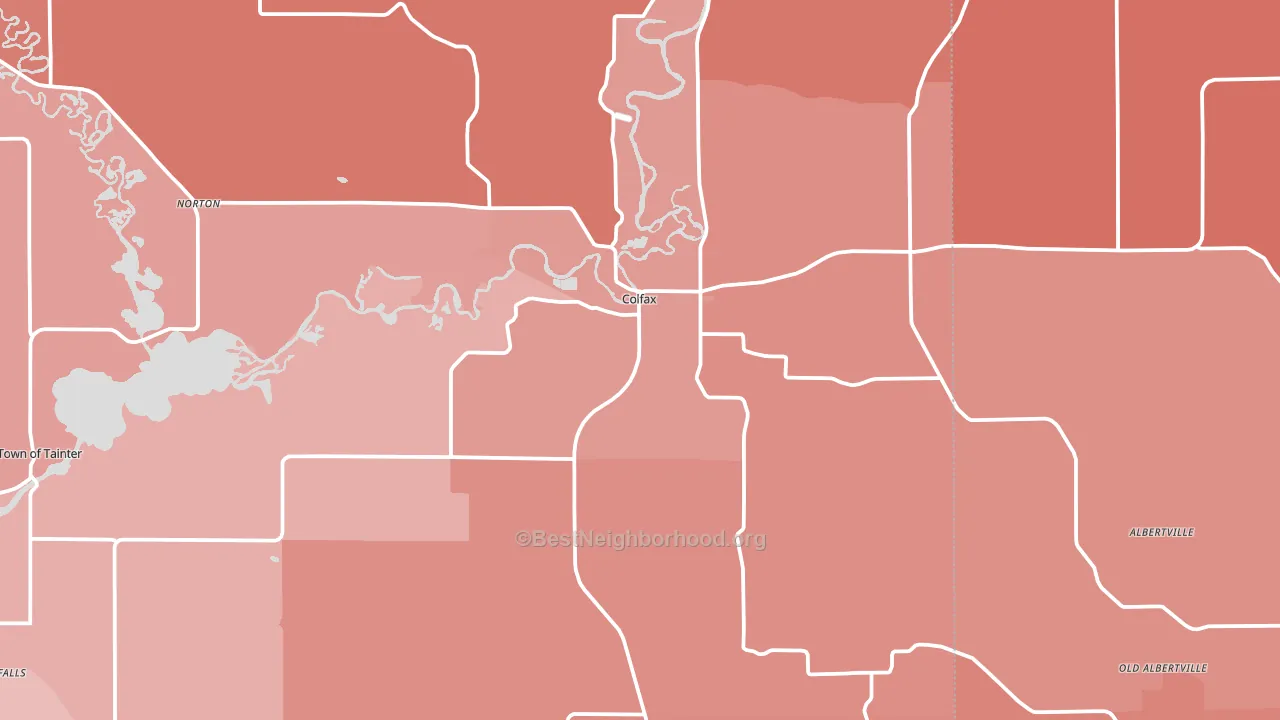 Colfax, WI block-group political-lean map