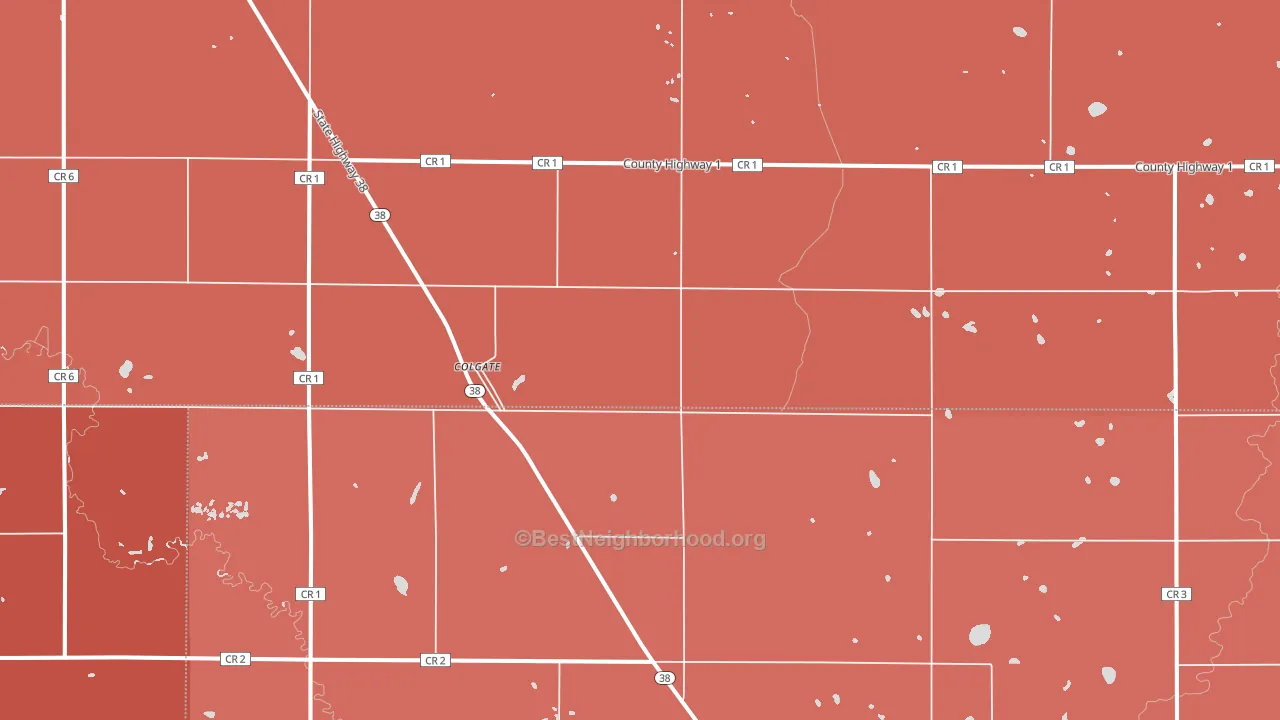 Colgate, ND block-group political-lean map