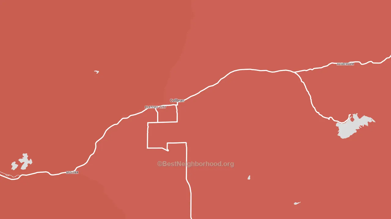 Collbran, CO block-group political-lean map