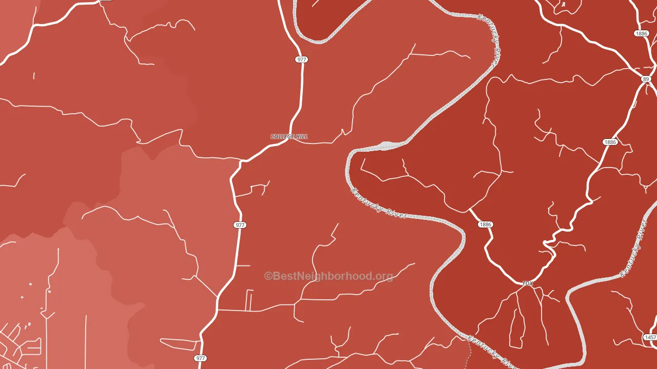 College Hill, KY block-group political-lean map
