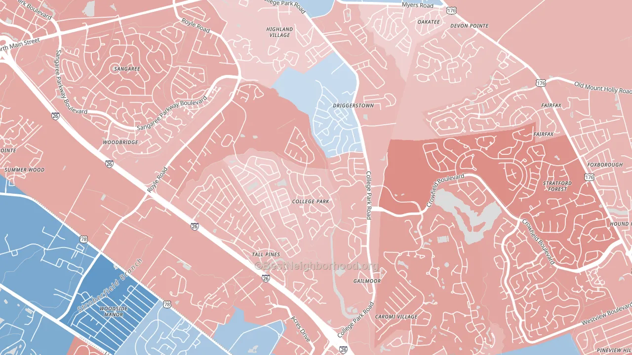 College Park, Ladson, SC block-group political-lean map