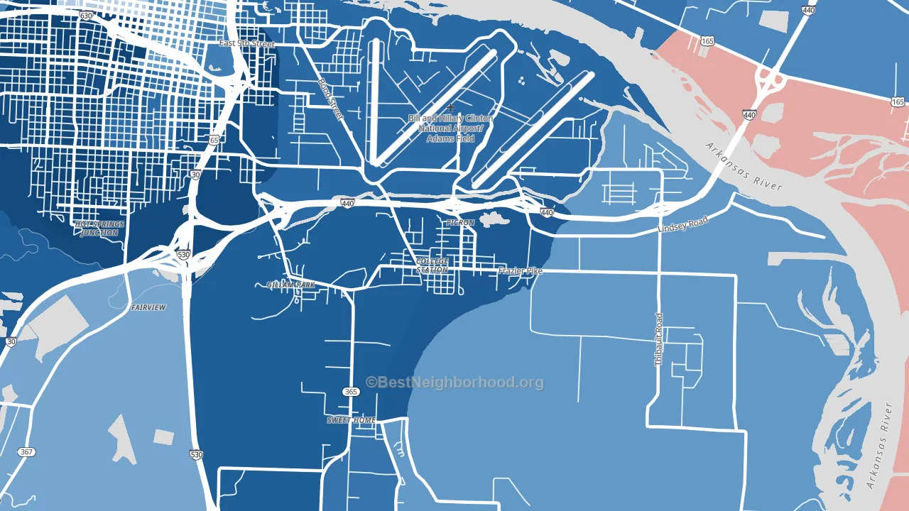 College Station, AR block-group political-lean map