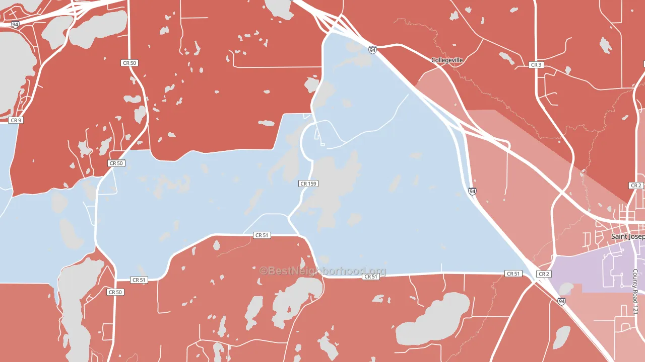 Collegeville, MN block-group political-lean map
