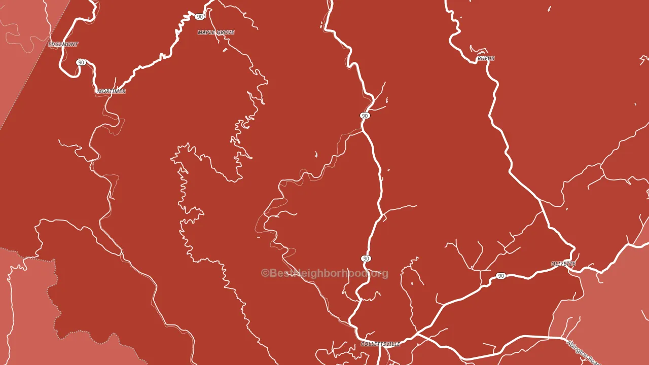 Collettsville, NC block-group political-lean map
