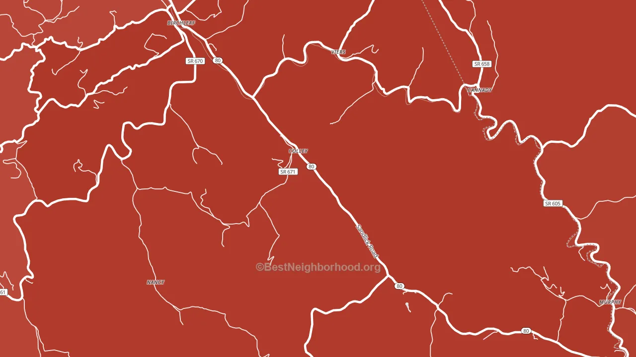 Colley, VA block-group political-lean map