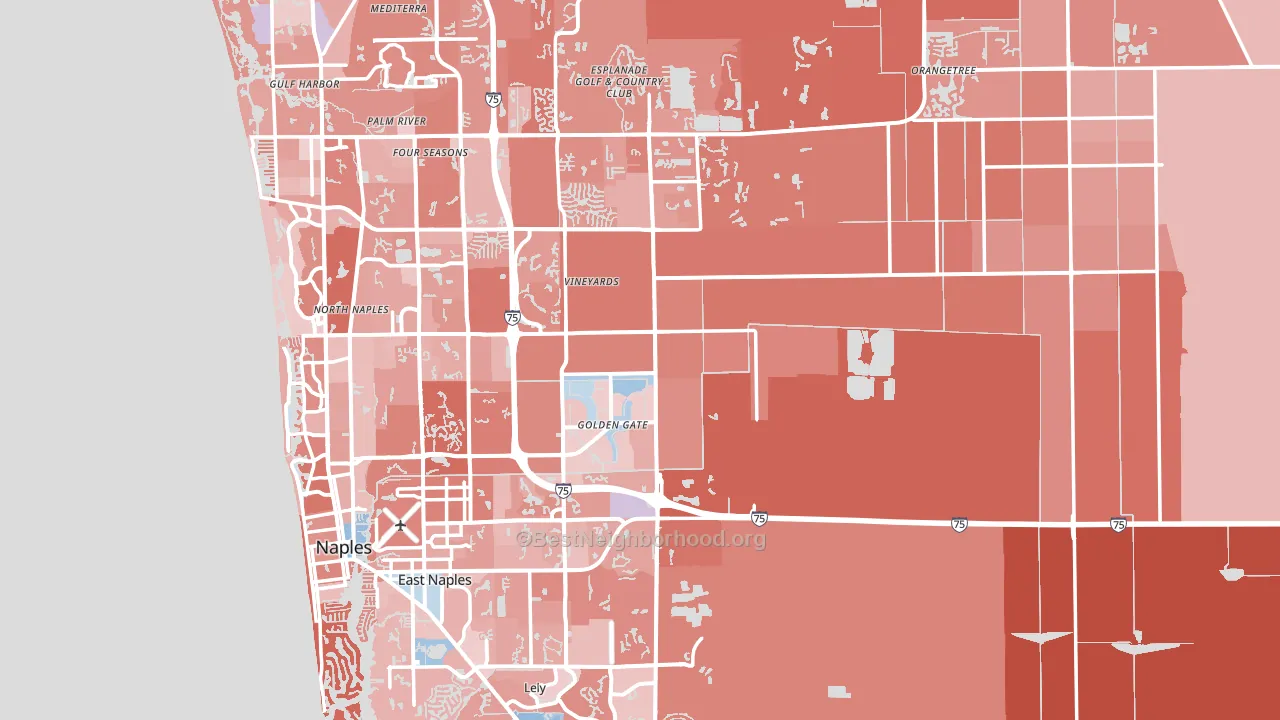 Collier County, FL block-group political-lean map