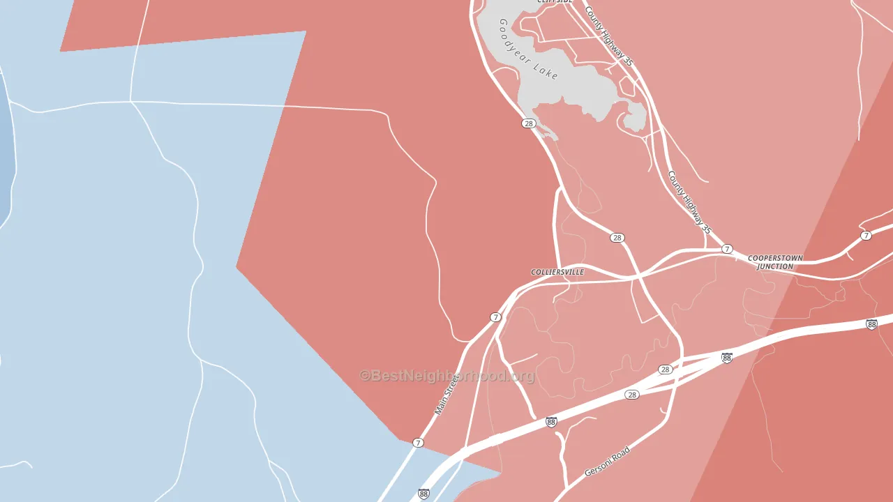 Colliersville, NY block-group political-lean map