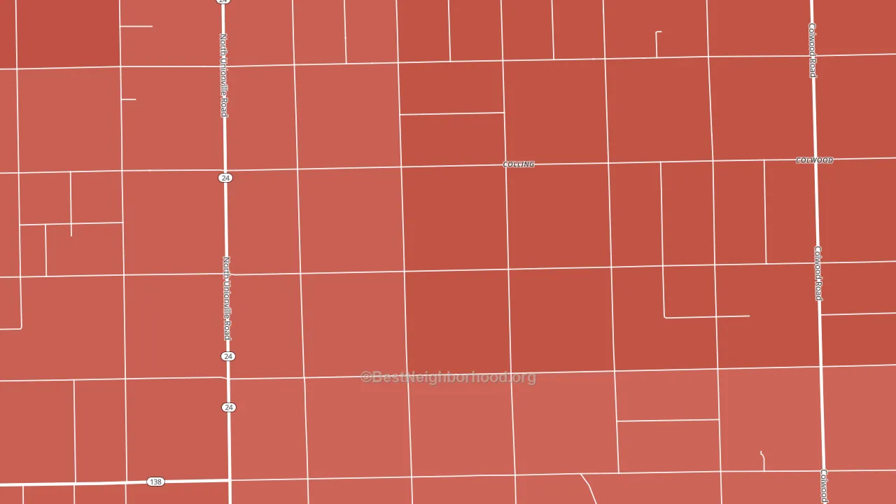 Colling, MI block-group political-lean map