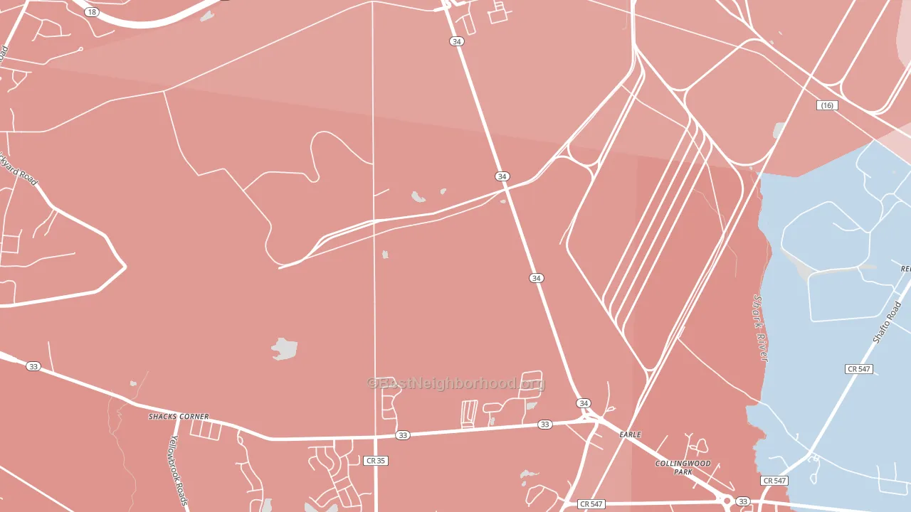Collingwood Park, NJ block-group political-lean map