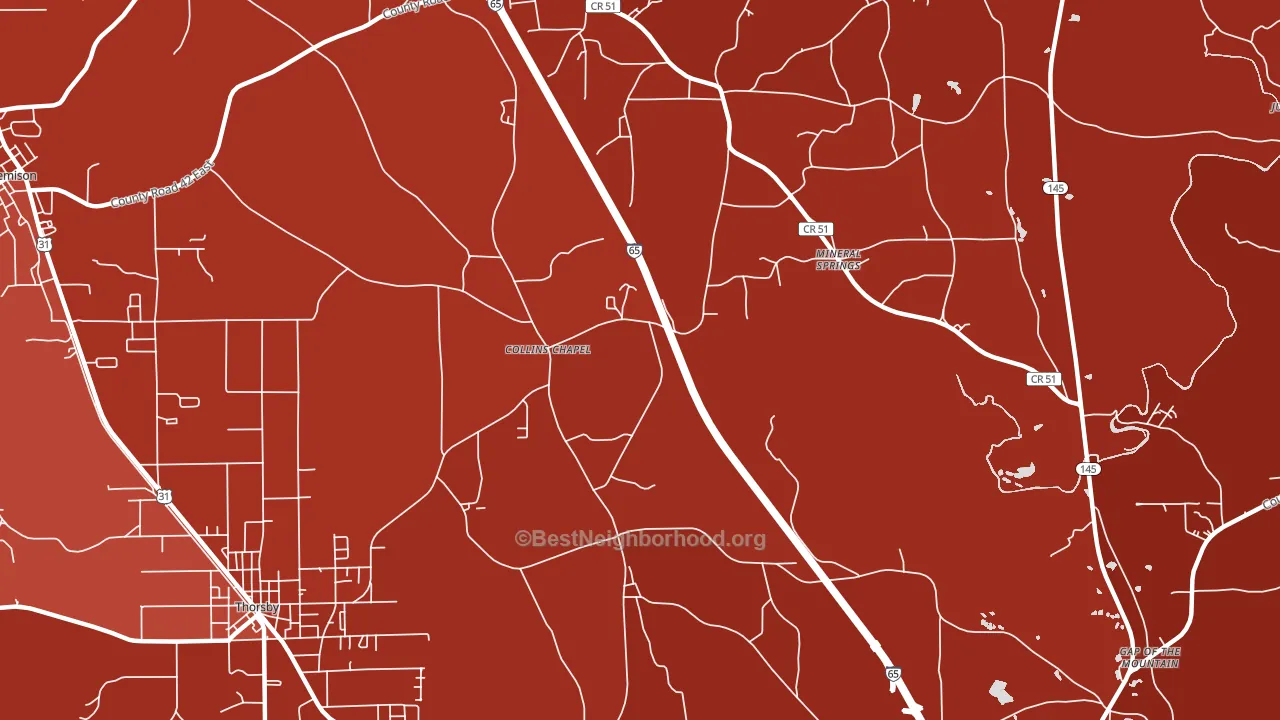 Collins Chapel, AL block-group political-lean map