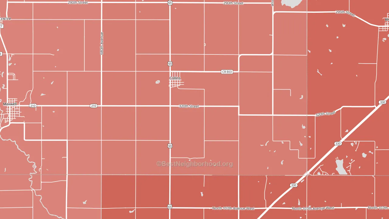 Collins, IA block-group political-lean map