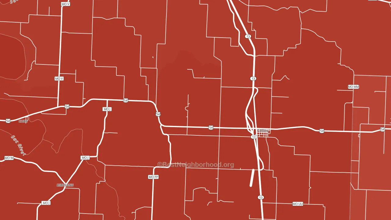 Collins, MO block-group political-lean map